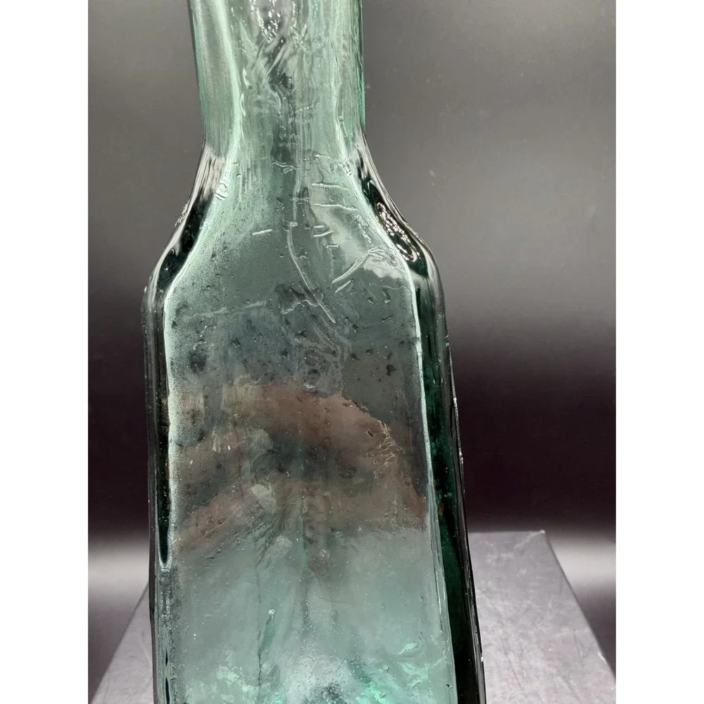 Vintage MCM Green Triangular Vase/Decanter 9.25